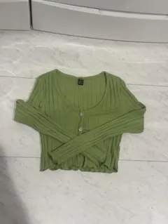 SHEINオリーブグリーン クロップドカーディガン