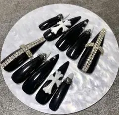 No.108 ネイルチップ　クロスネイル　フレンチ　クロムネイル