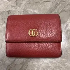 GUCCI GGマーモント　三つ折り財布 レッド　正規品のサムネイル