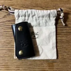 新品 イルビゾンテ 本革 キーケース キーホルダー 6連 ブラック 黒
