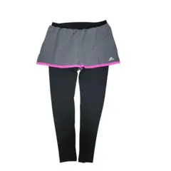 adidas ランニング レギンス M ショートパンツ一体型 グレー ピンク