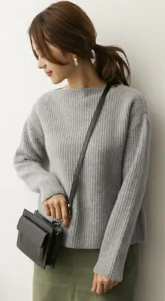 アーバンリサーチDOORS ハミルトンウールボートネックニット グレー