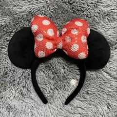 ミニーマウス　カチューシャ 赤ドット