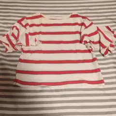 O&G ボーダー フリル袖 Tシャツ 120のサムネイル