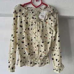 新品ライトオンバックナンバーハート柄シフォンブラウス120 大人顔負けガーリー