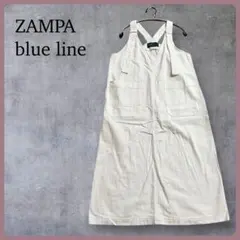 ZAMPA blue line ジャンパースカート サロペット M ホワイト
