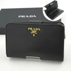 ✨Aランク✨　PRADA ミニ財布　サフィアーノレザー　サフィアーノ　二つ折り