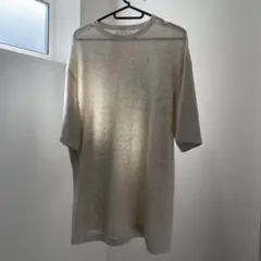 美品　ZARA L サマーニット　ベージュ　半袖のサムネイル