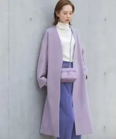 URBAN RESEARCH ROSSO ノーカラーコート　パープル