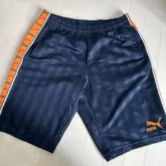 【廃盤品】プーマ　ジャージ　ハーフパンツ　プージャ　半ズボン　ネイビー　オレンジ