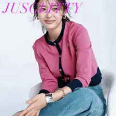 【匿名配送】JUSGLITTY/ジャスグリッティー ブローチ付き配色アンサンブルのサムネイル