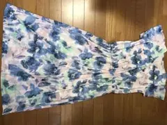 半袖花柄ロングワンピース