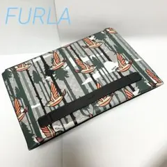 美品 FURLA フルラ レザー クラッチバッグ バードモチーフ
