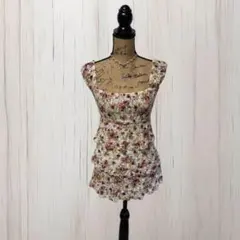 y2k 00s❤︎ 平成姫ギャル LIZ LISA系 ティアード花柄レースのサムネイル