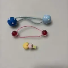 カラフル水玉ヘアゴムセット