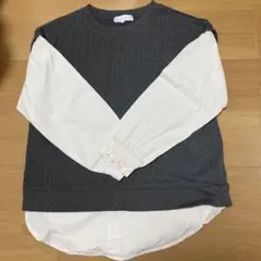 しまむら　season reasonシリーズ　重ね着風プルオーバー　L