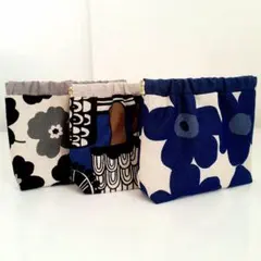<ラスト1セット>　北欧柄　バネポーチ　3点　ハンドメイド　ポーチ