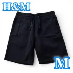 H&M 裏起毛 スウェット ハーフパンツ M ブラック メンズ 日本Lサイズ