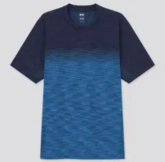 UNIQLO ドライEXクルーネックT（半袖） ブルー グラデーション