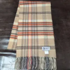 極美品 ジョンストンズ カシミヤ100％ 中判 マフラーリバーシブル 国内