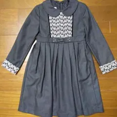ワンピース　長袖　グレー　150　フォーマル
