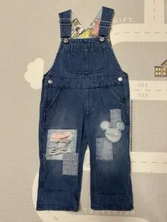 BREEZE ミッキー デニムオーバーオール 80