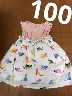 nino ノースリーブ ワンピース 100cm 猫柄のサムネイル