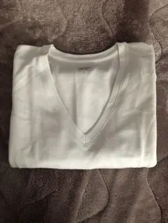 ユニクロ　極暖　ヒートテックコットンＶネックT メンズL ホワイト