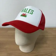 新品同様/WALES メッシュキャップ (ONE SIZE)レッド×ホワイト