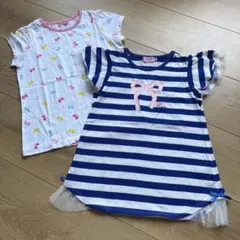 ホットビスケッツ　半袖Tシャツ　2枚セット キャビットちゃん　ボーダー　リボンのサムネイル