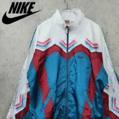古着 90s ナイキ NIKE 希少 ナイロンジャケット マルチホワイトブルー