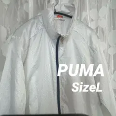 プーマ ドット柄 フード付き ウィンドブレーカー ジップアップ メンズ サイズL