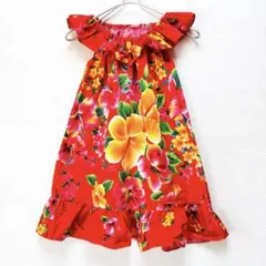 キッズ ムームー ハイビスカス ワンピース　女の子 サイズ7～9歳 お祭り
