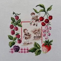 クロスステッチ完成品　ヴェロニク・アンジャンジェ 果実の王国