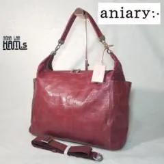 未使用級　aniary アニアリ クロコ型押し 2way ショルダーバッグ