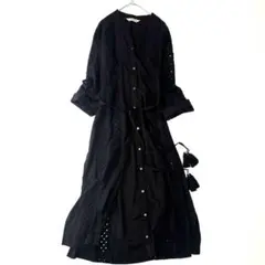 Torrazzo Donna インド綿 ロングワンピース カットワーク タッセルのサムネイル