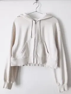 GU ジーユー クロップドスウェットフルジップパーカ 長袖 パーカー