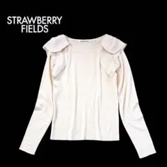 STRAWBERRY-FIELDS 肩リボン ニットプルオーバー カットソー