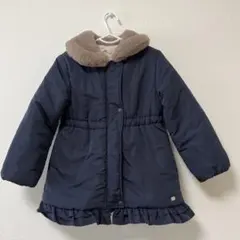 中綿　裾フリル　紺色アウター　110㎝