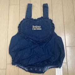 サロペット　デニムサロペット　ロンパース　ハート　80
