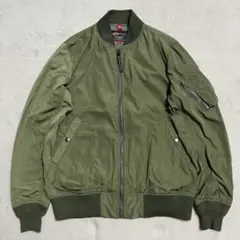 美品 ALPHA アルファ MA-1 フライトジャケット ブルゾン R-8093