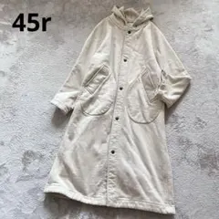 45R】こだわりインド綿 スモックフード オーバーサイズコート リボン R