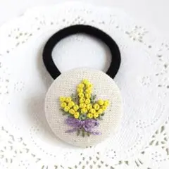 【No.187】刺繍ヘアゴム ハンドメイド