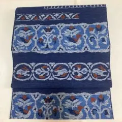 未使用　八寸名古屋帯　名古屋帯　紬　正絹　松葉仕立て