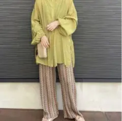 JEANASIS マルチストライプジャガードパンツ　柄パンツ