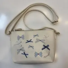 ポンポネット　リボン刺繍　ショルダーバッグのサムネイル
