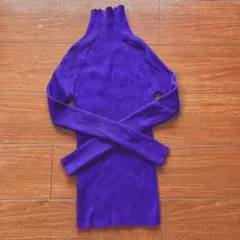 ⭐︎SENSE OF PLACE⭐︎リブ編みハイネック長袖セーター 紫