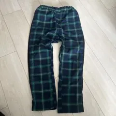 ネイビー・グリーン チェック柄 ロングパンツ　130サイズ　　ブリーズ