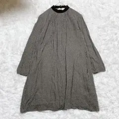良品☆メゾンキツネ　ワンピース 長袖　ウール混　千鳥格子　小さいサイズ　34