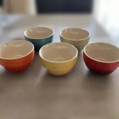 ル・クルーゼ 茶碗 ライスボール (S) レインボー 5個入り 箱入り